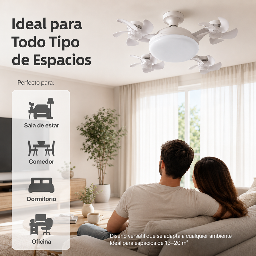 Dimensiones Ventilador LED  — Ventilación + Iluminación