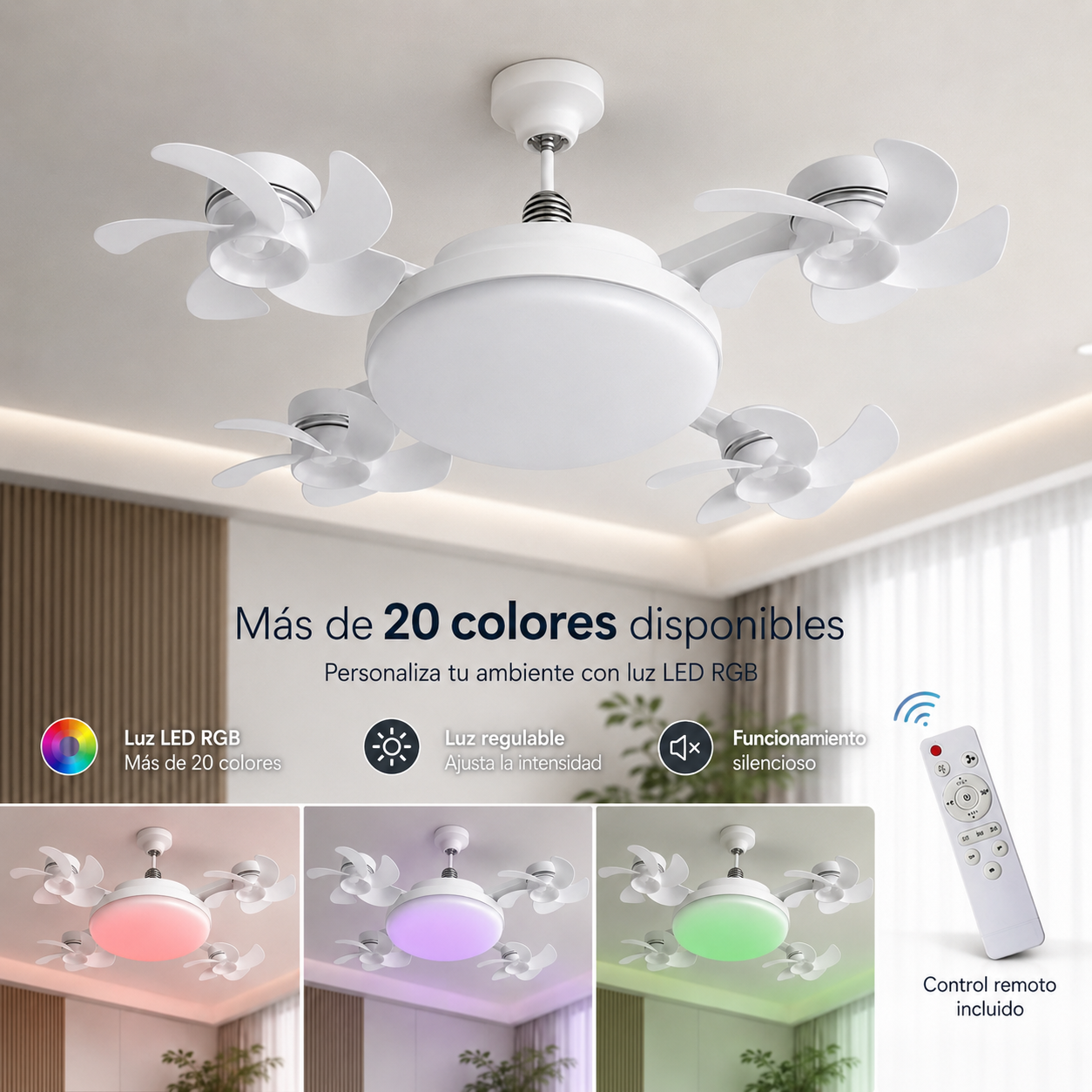 Ventilador LED  — Ventilación + Iluminación
