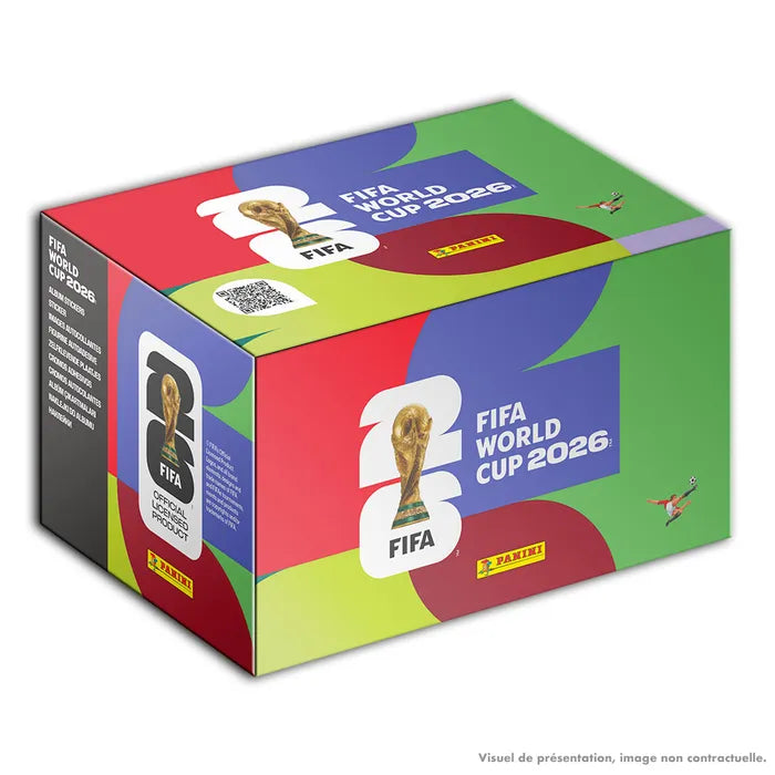 Box mit 100 Panini-Stickertüten zur WM