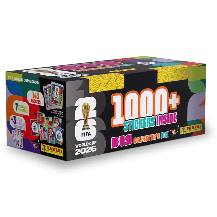 Box mit 1000 Panini-Stickertüten zur WM