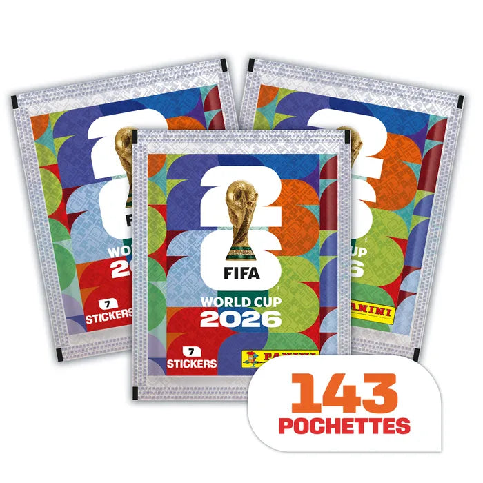 Box mit 1000 Panini-Stickertüten zur WM